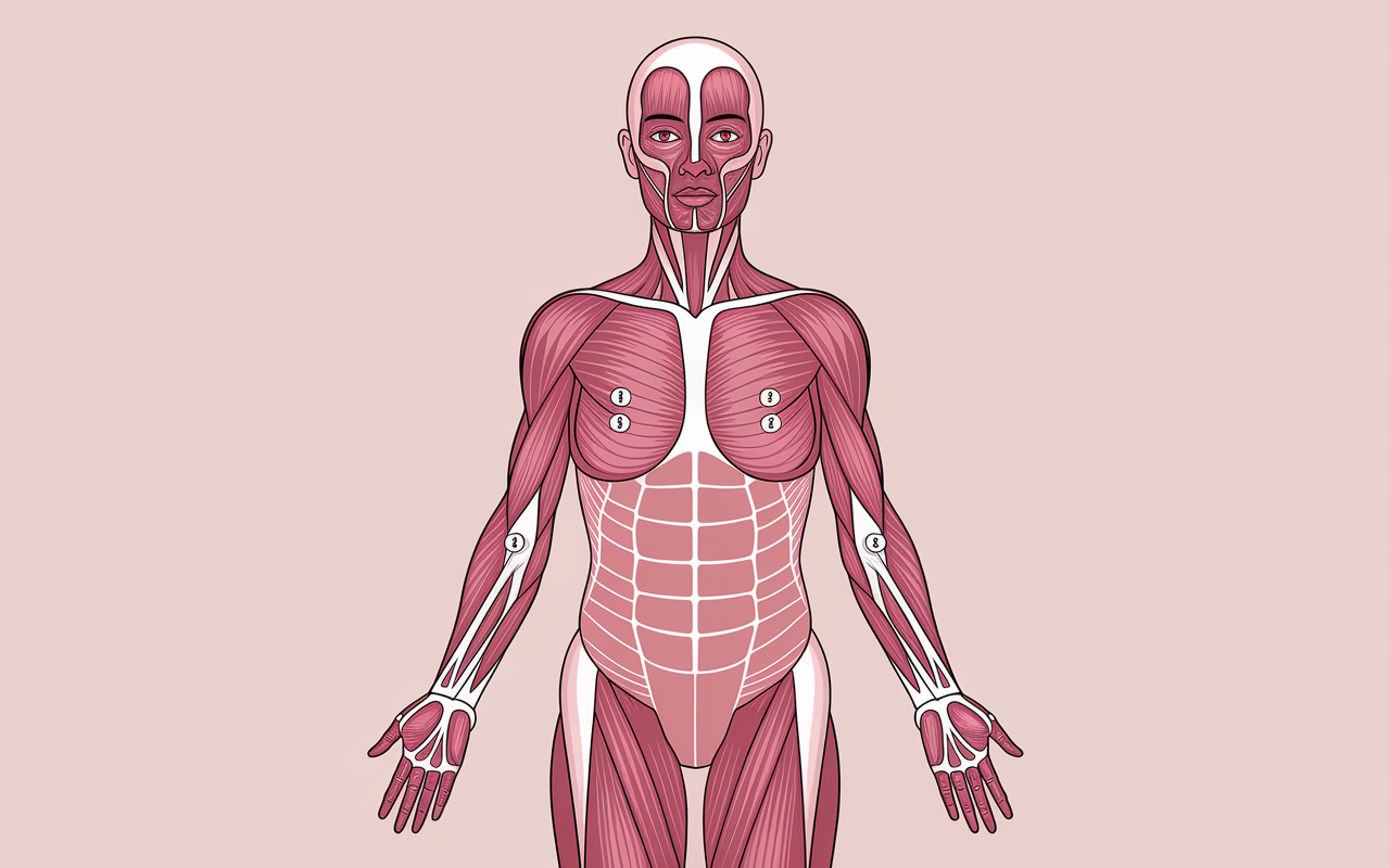 Schema muscles cou femme contrastes