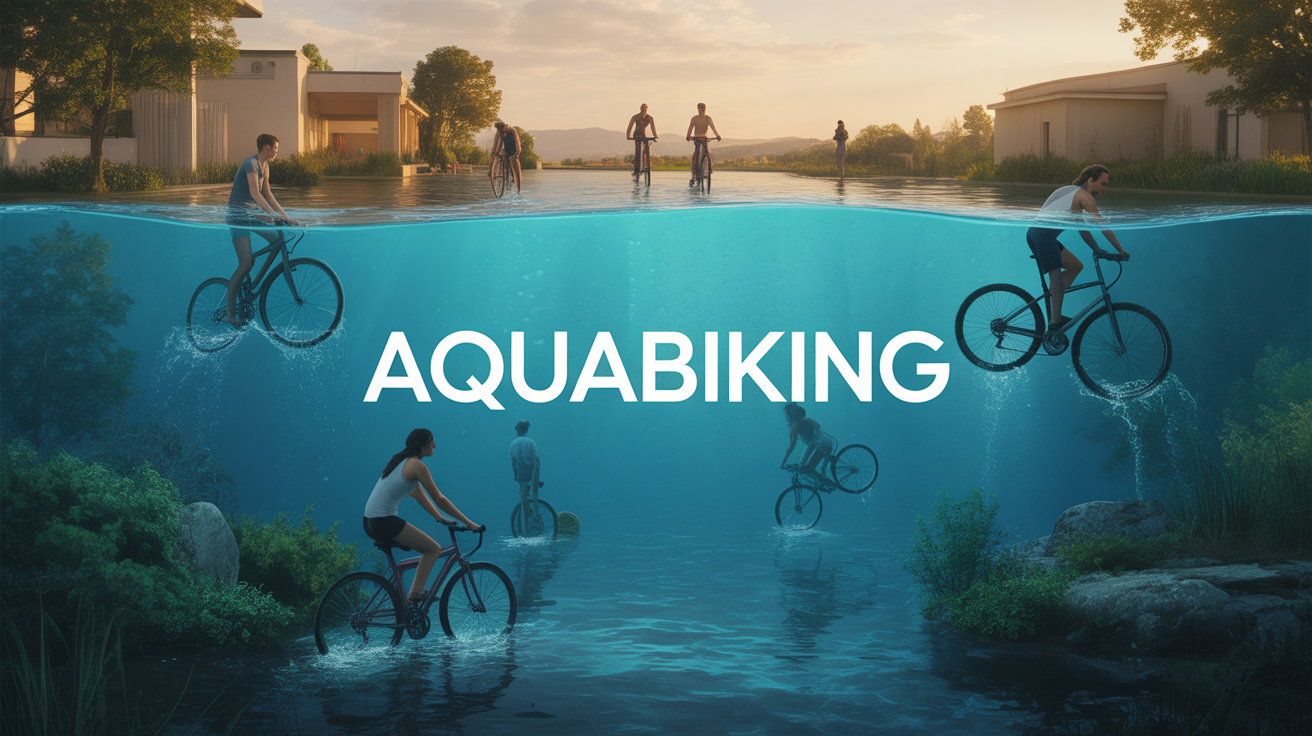 Vue dessus aquabiking bassin depense energetique