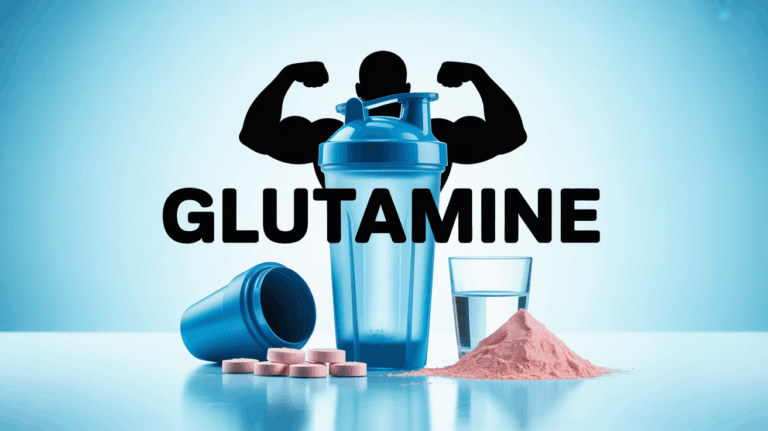 shaker glutamine poudre verre silhouette musclée sport bien-etre
