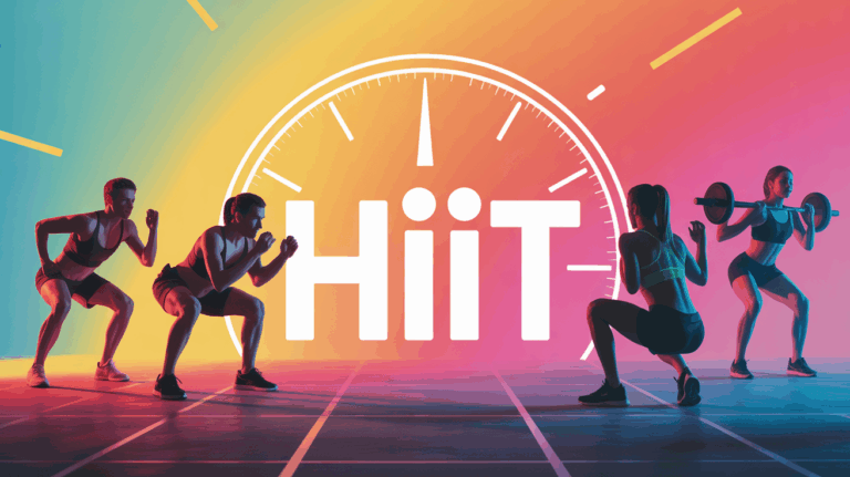 Séance HIIT énergie motivation silhouettes saut