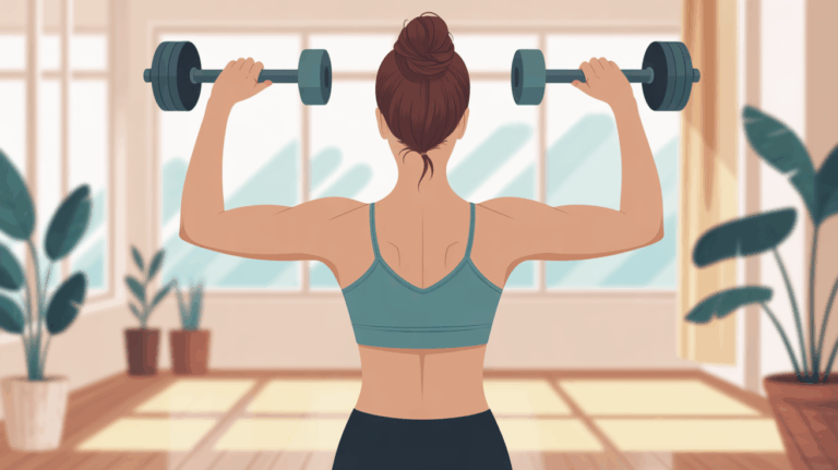 Femme fait du curl biceps chez elle musculation bras femme