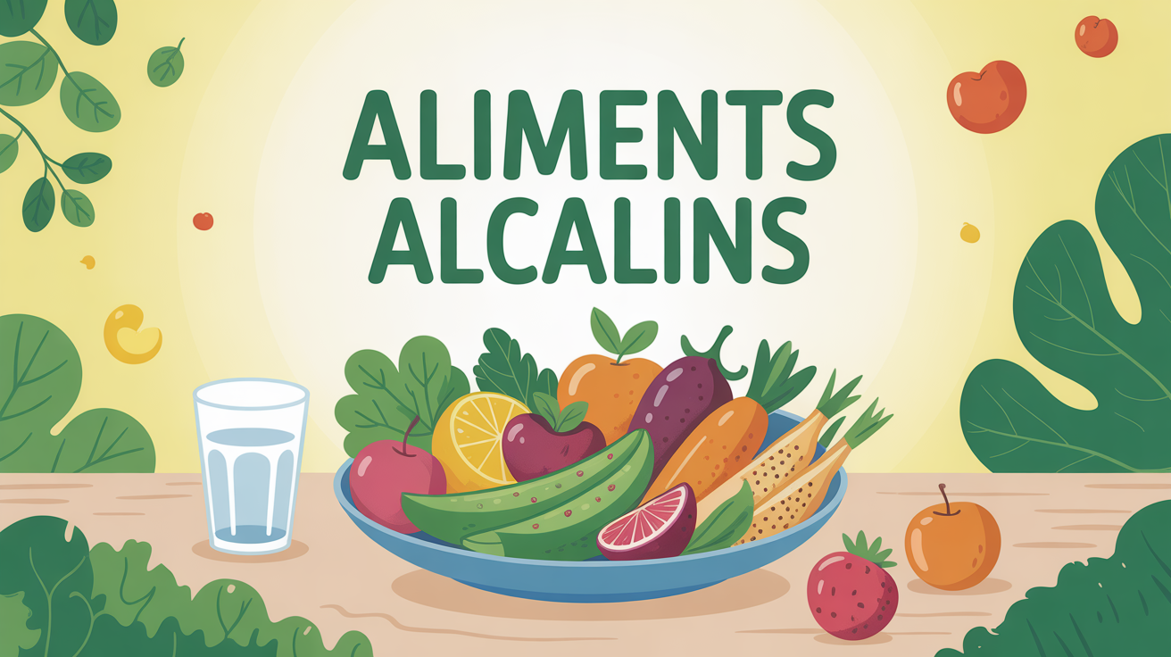 Assiette avec aliments alcalins frais et fruits secs