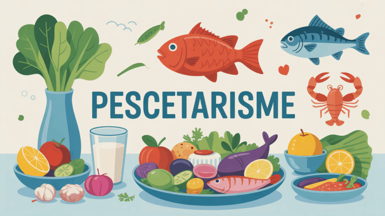 Illustration assiette pescetarisme variée