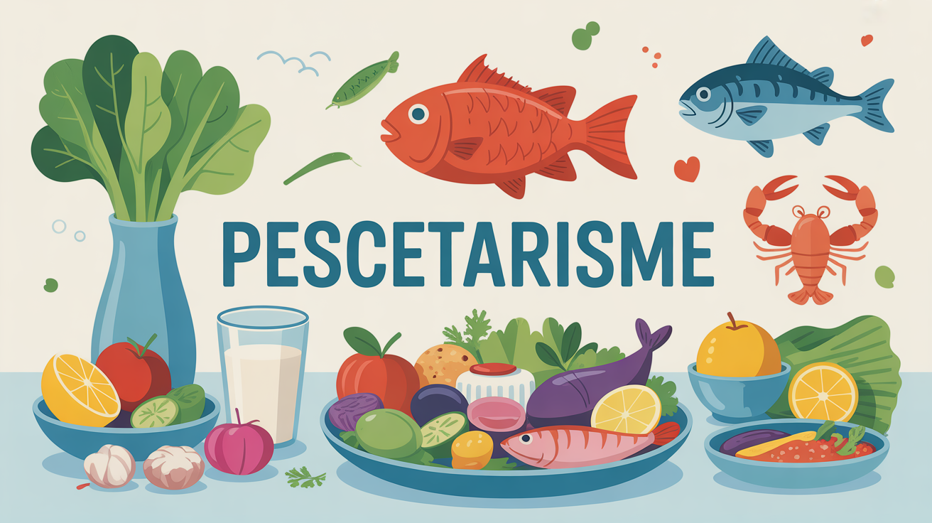 Illustration assiette pescetarisme variée