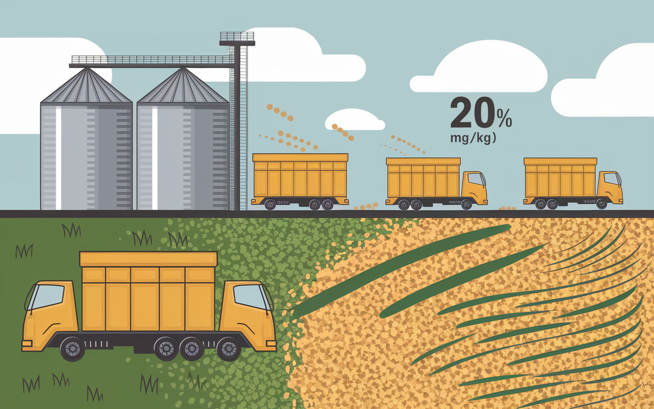 Silo céréales et mélange grains chiffre 20 mg/kg