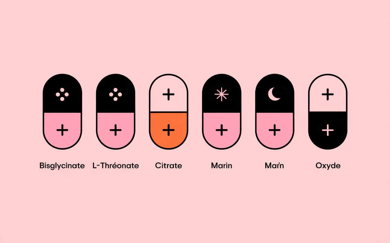 Tableau comparatif magnesium sommeil Bisglycinate L-threonate Citrate