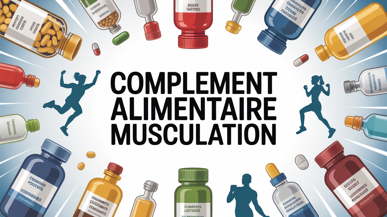 complement alimentaire musculation flacons gellules illustration