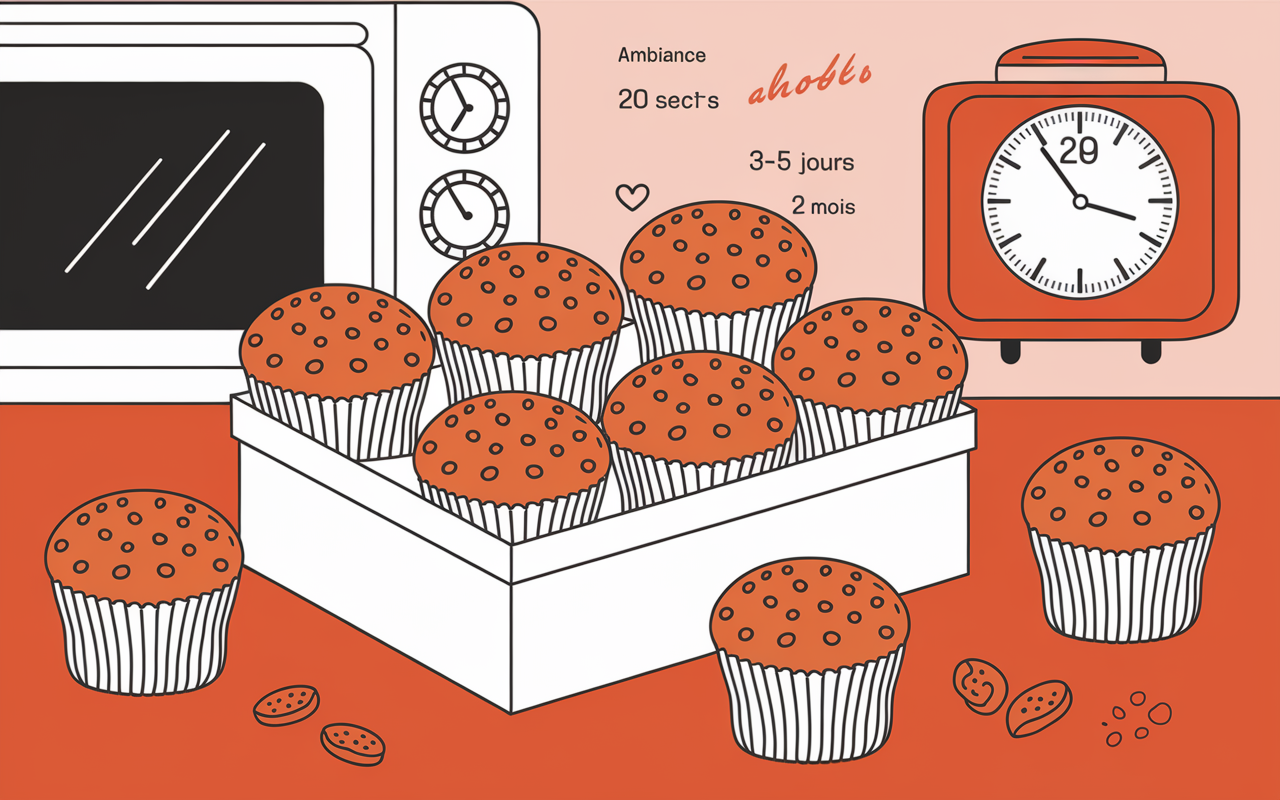 Conservation, batch cooking muffins healthy banane chocolat dans boîte hermétique