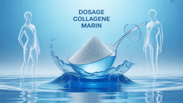 illustration poudre collagene marin dosage quotidien peau articulations