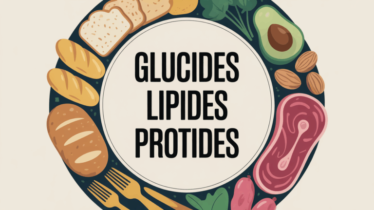 Illustration assiette équilibrée glucides lipides protides