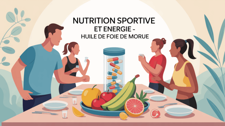 Huile de foie de morue avec famille active, énergie et nutrition