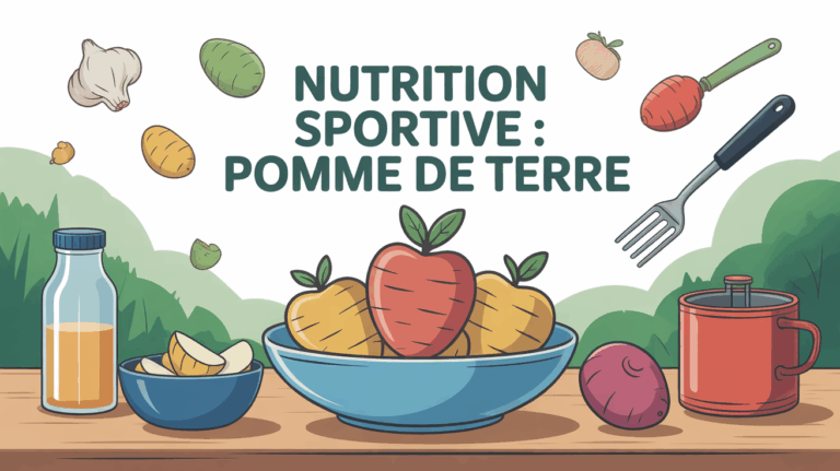 illustration table sportive avec pommes de terre et ustensiles