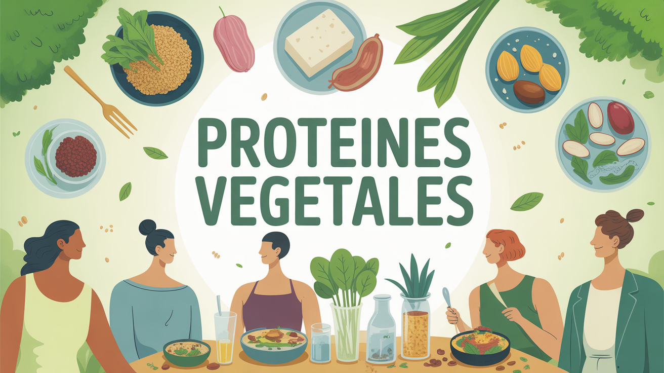 Table repas aliments riche proteines vegetales lentilles quinoa tofu amandes spiruline