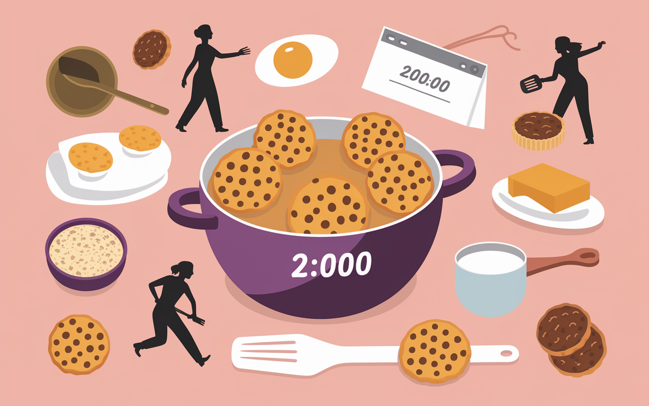 plan de travail avec cookies healthy beurre de cacahuete et ingrédients