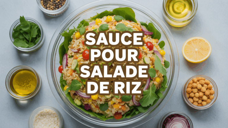 salade riz colorée sauce ingrédients vue dessus