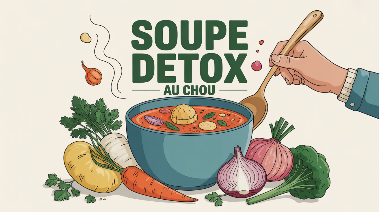 Soupe detox au chou bol legumes frais perte poids