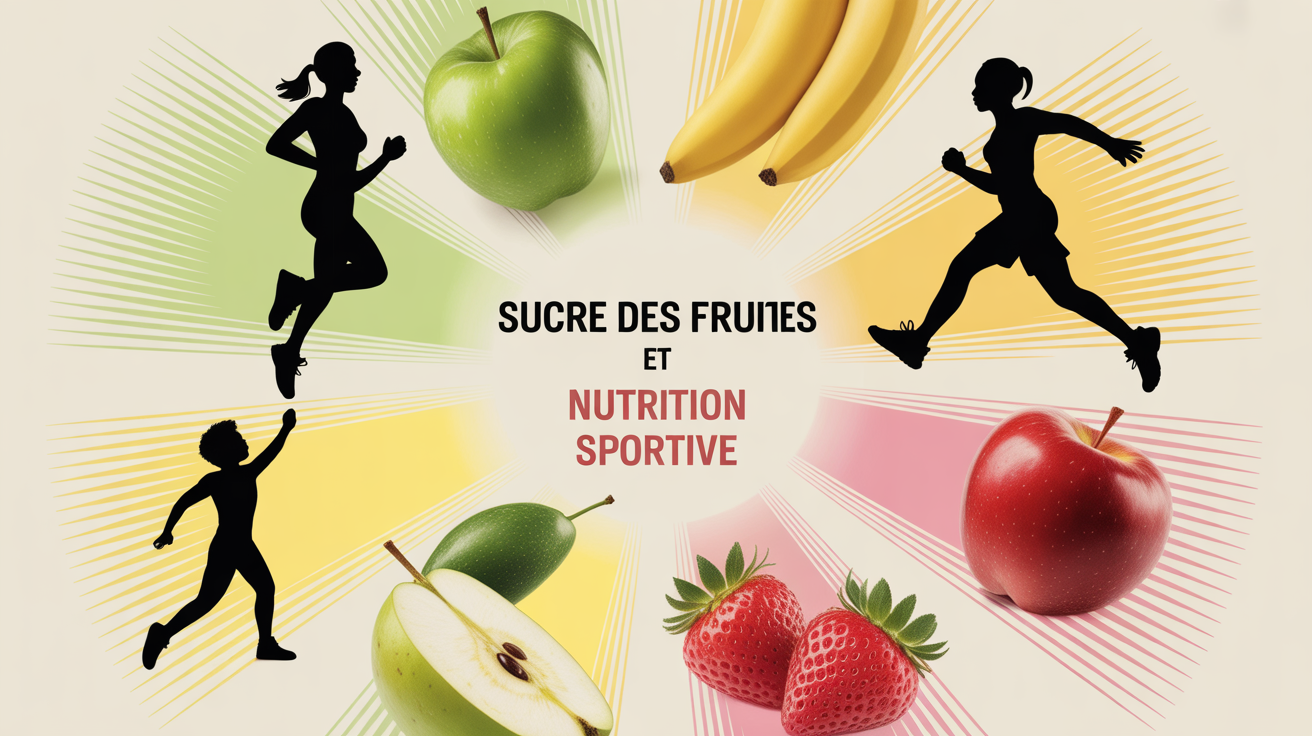 fruits variés et sportifs autour du thème sucre nutrition énergie