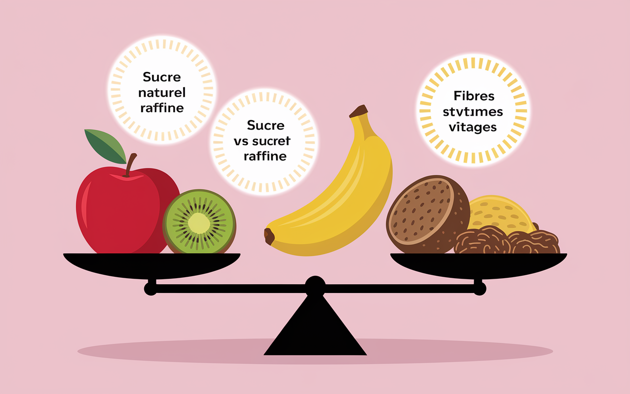 fruits balance sucre naturel raffiné fibres vitamines