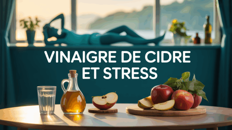 Table lumineuse avec vinaigre de cidre et stress