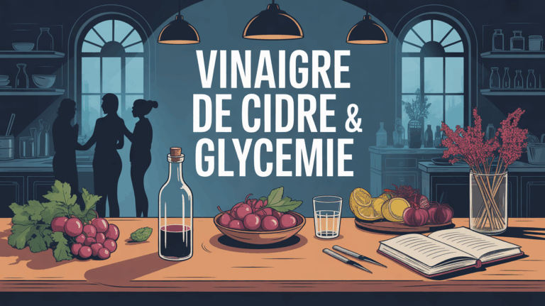 Bouteille vinaigre de cidre glycemie carnet table