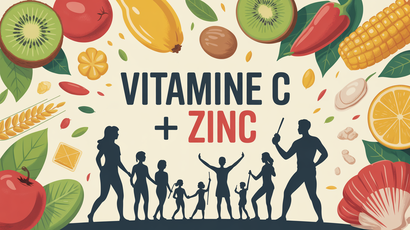Familles sportifs aliments vitamine C zinc