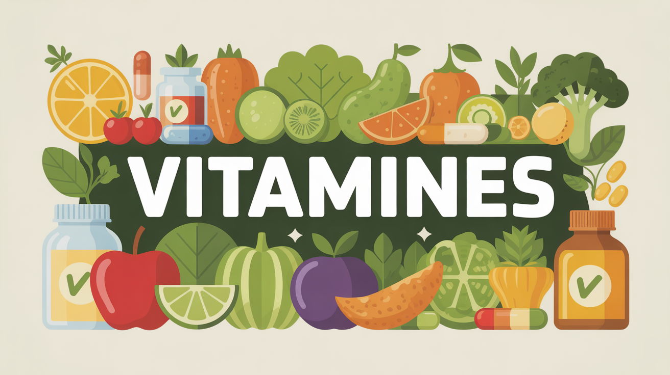 tableau aliments vitaminés fruits légumes actifs icônes