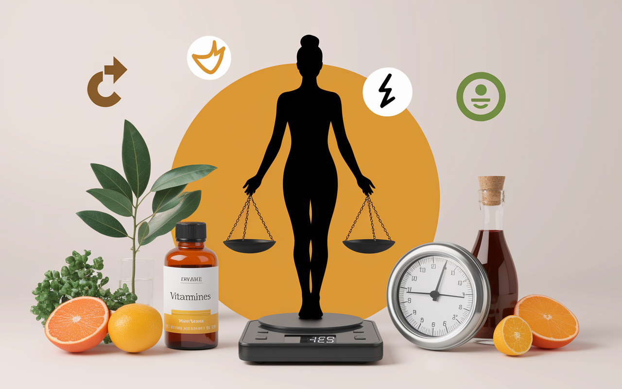 Tableau silhouette vitamines perte de poids