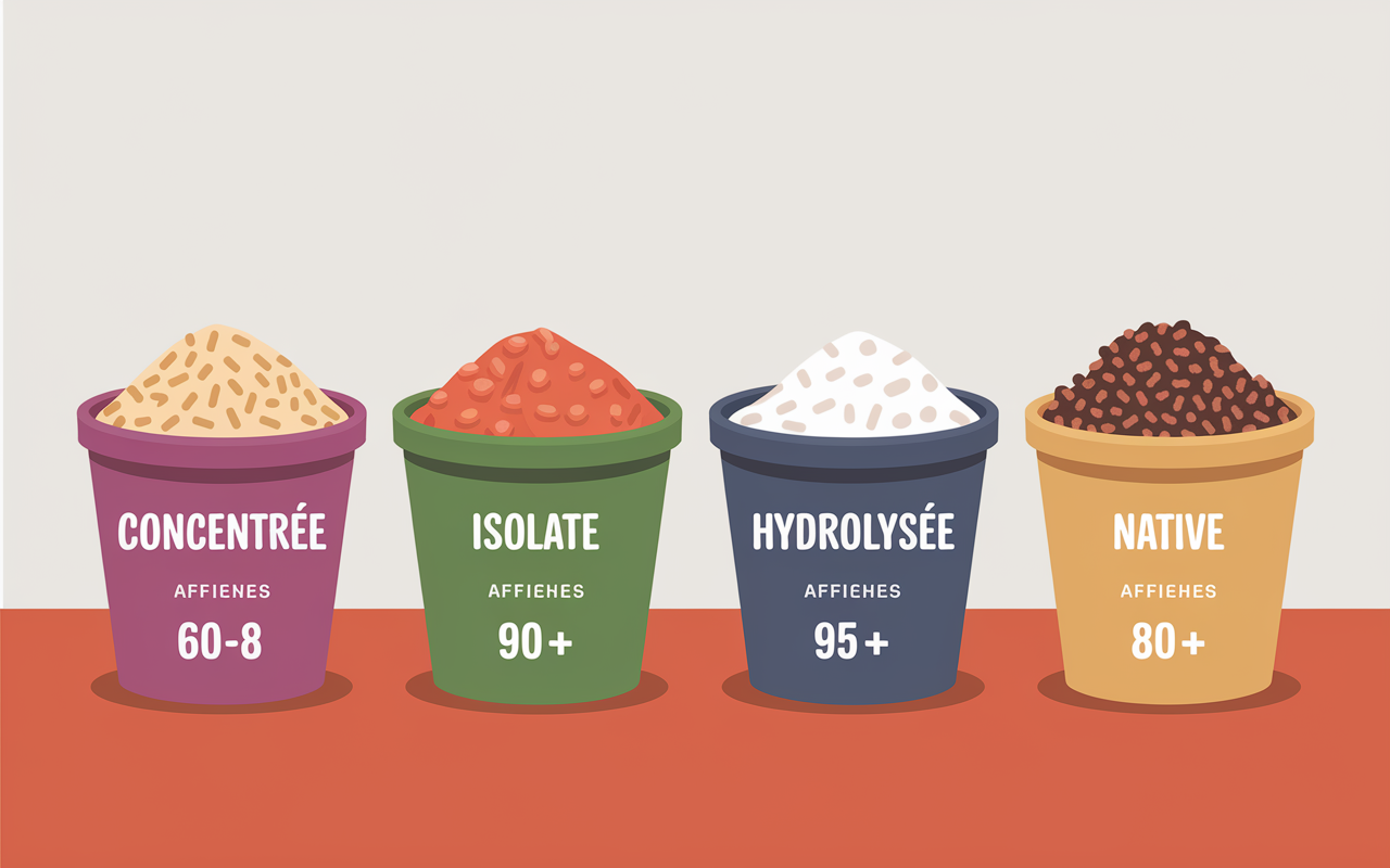 whey proteine types concentrée isolate hydrolysée native