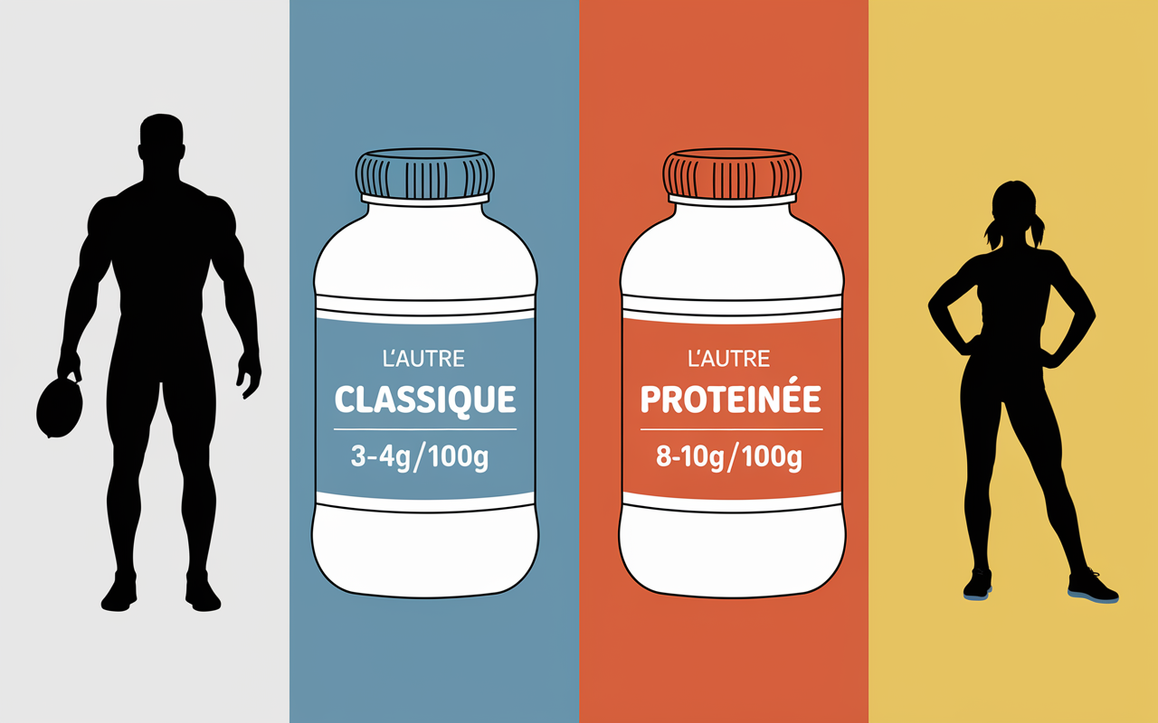 comparaison yaourt a boire proteine classique sportif senior