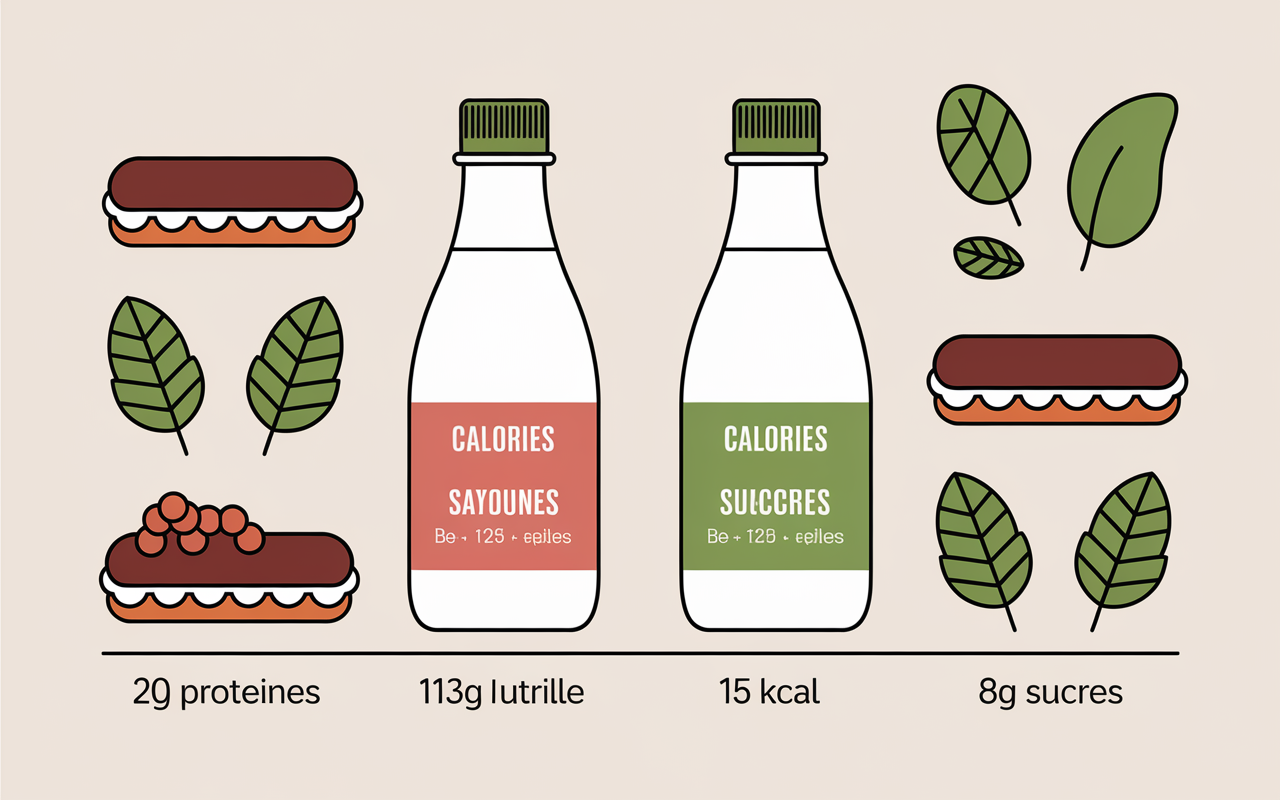 tableau calories proteines sucres yaourt a boire proteine