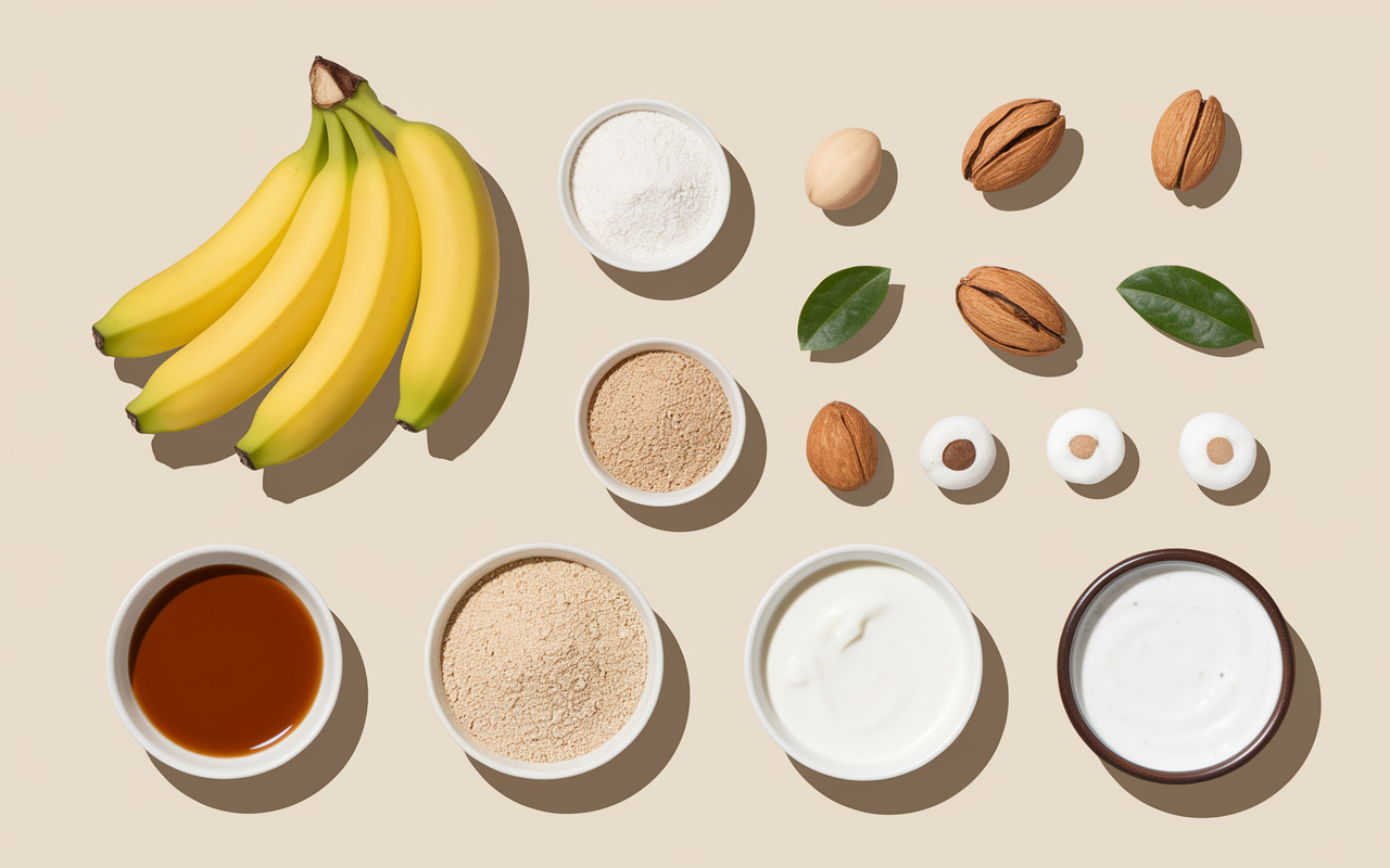 tableau ingrédients banana bread sportif substituts vegan gluten free