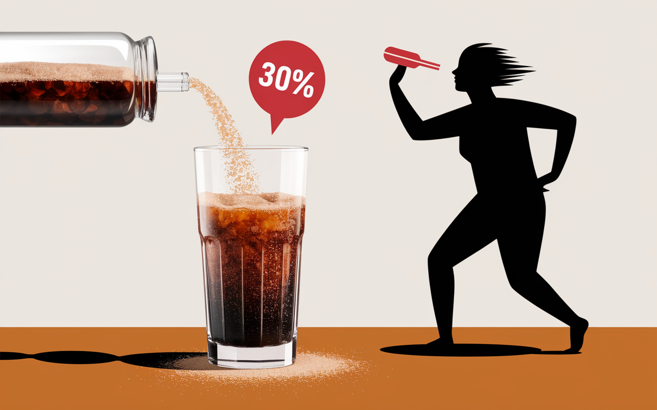 soda sucre pic glycemie 30 pourcent diabetique