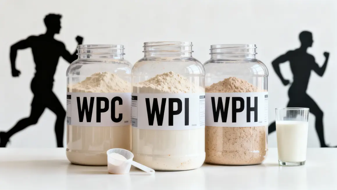 Trois bocaux whey protein formes sportifs