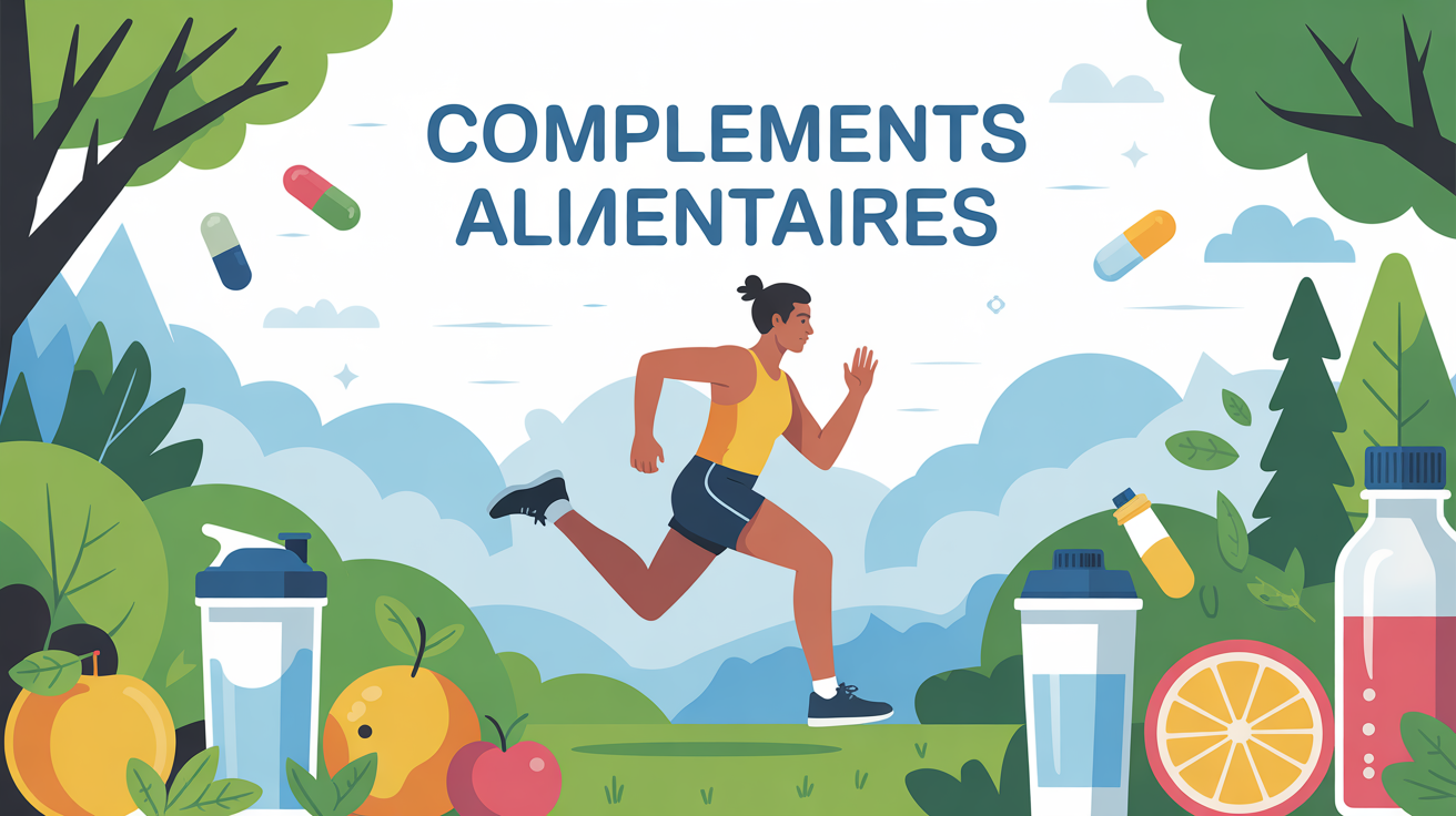illustration complements alimentaires capsule shaker fruit eau coureur