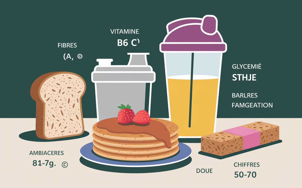 Montage aliments sains et valeurs nutritionnelles farine de patate douce