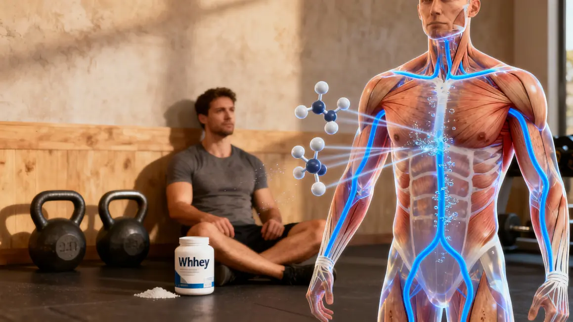 schema corps musculeux transport whey protein hydratation