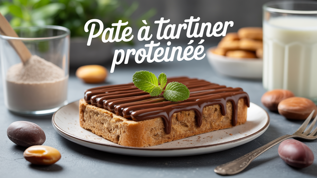 pate a tartiner proteinee, pain complet, haltères, amandes