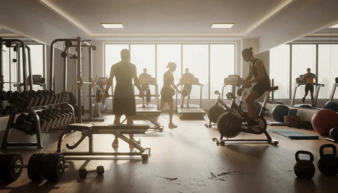 Salle de sport moderne ambiance motivation effort collectif