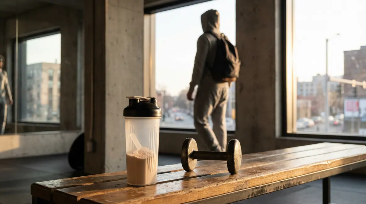 whey recuperation musculaire shaker haltère salle de sport