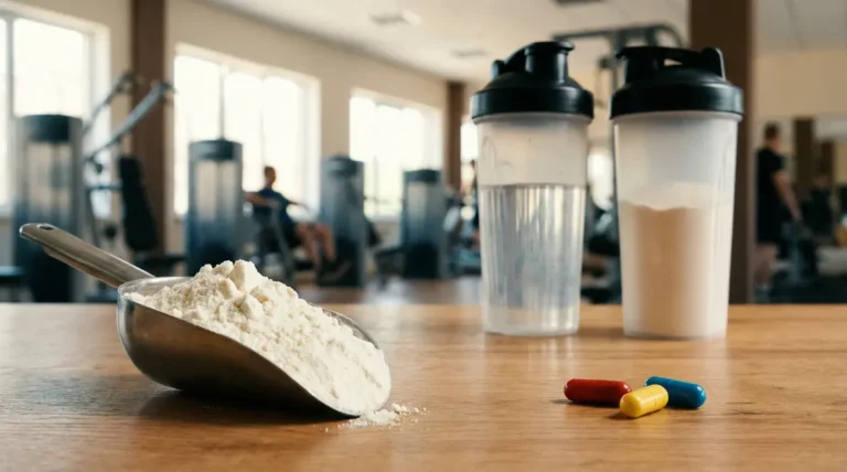 Table whey BCAA musculation visuel