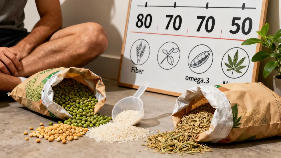 sacs protéines pois riz chanvre chiffres comparatif