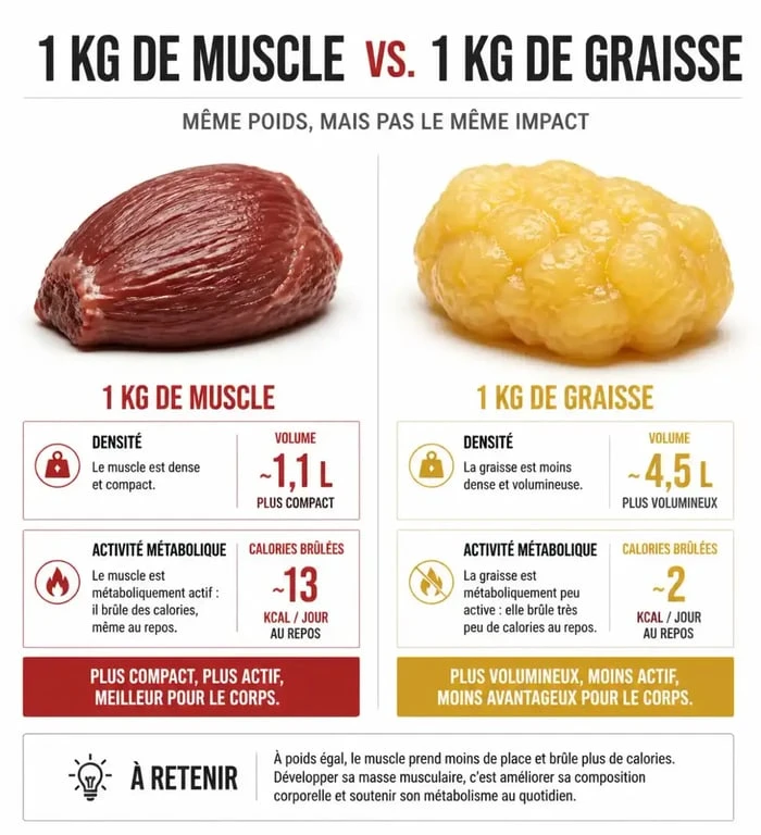 Comparaison métabolisme et musculation : muscle vs graisse