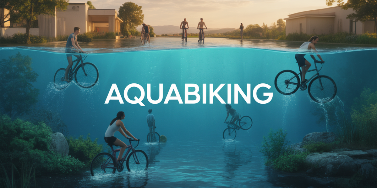 Vue dessus aquabiking bassin depense energetique