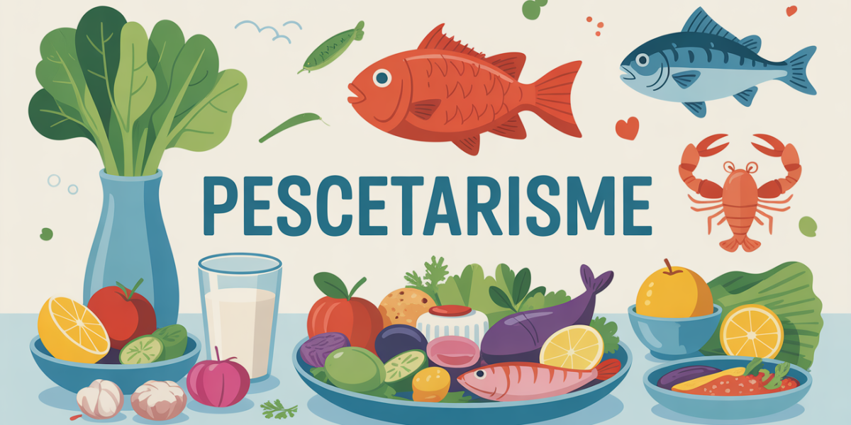 Illustration assiette pescetarisme variée