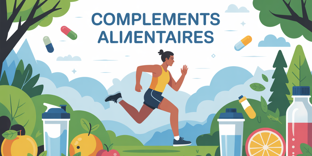 illustration complements alimentaires capsule shaker fruit eau coureur