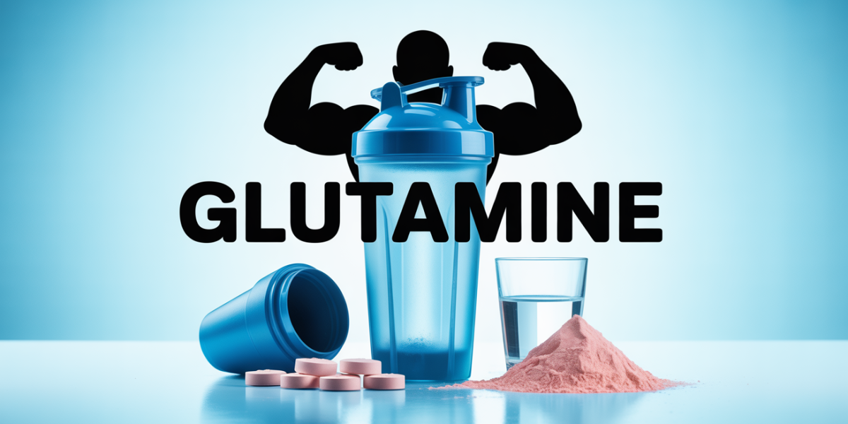 shaker glutamine poudre verre silhouette musclée sport bien-etre