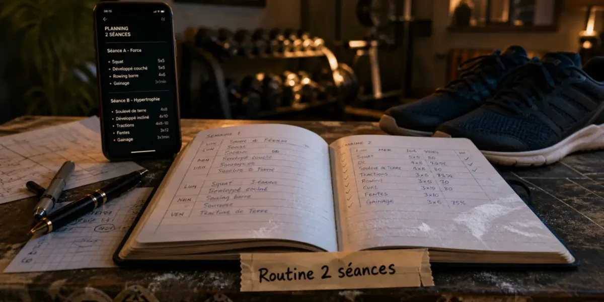 Motivation musculation : carnet d’entraînement pour tenir la routine 2 séances