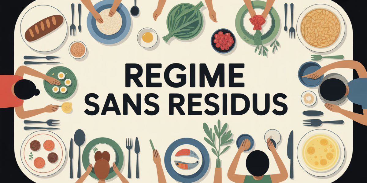 Vue table cuisine aliments blancs regime sans residus