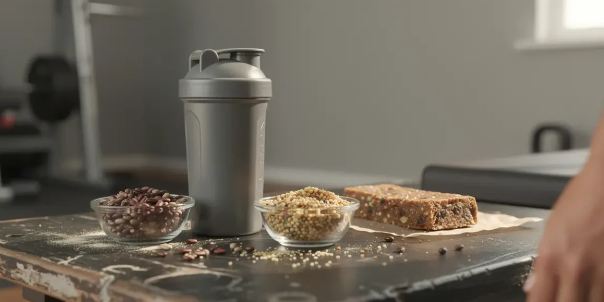 shaker proteines vegetales legumes quinoa barre energetique