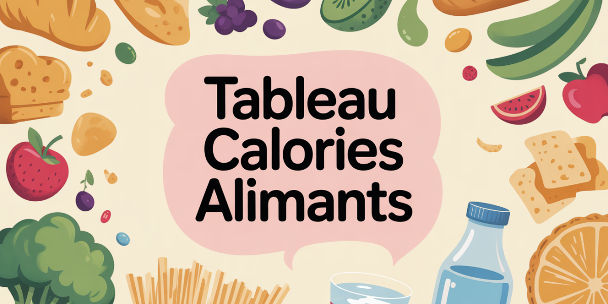 Tableau calories aliments à imprimer avec aliments variés